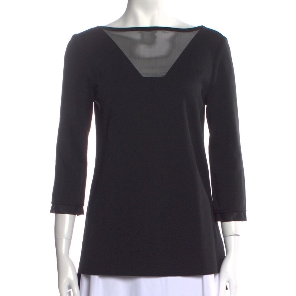 Like New St. John Bateau Neckline Three-Quarter Sleeve Top sz S